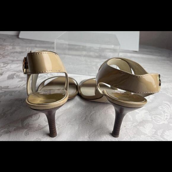 Michael Kors Womens Shoes Size 9M Tan Leather Strappy Sandal Heels - Picture 9 of 9